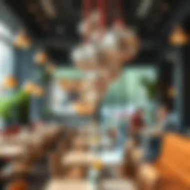Trendy Café Decor with Mini Disco Balls Artistic arrangement of mini disco balls in a trendy café