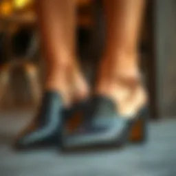 Elegant mule shoes showcasing arch support