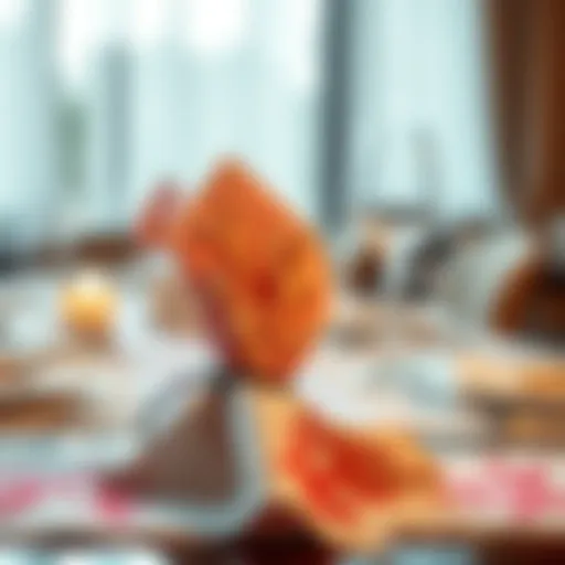 Elegant ocean-themed napkin featuring coral motifs