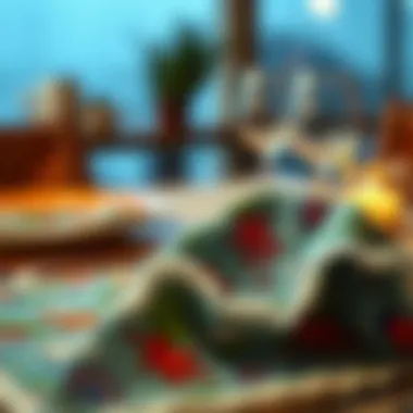 Sustainable materials used in ocean-themed napkins