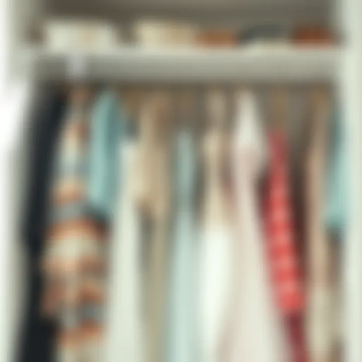 Organized storage of dresses in clear plastic bags