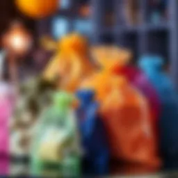 An elegant assortment of colorful mesh bags showcasing their versatility for party favors.