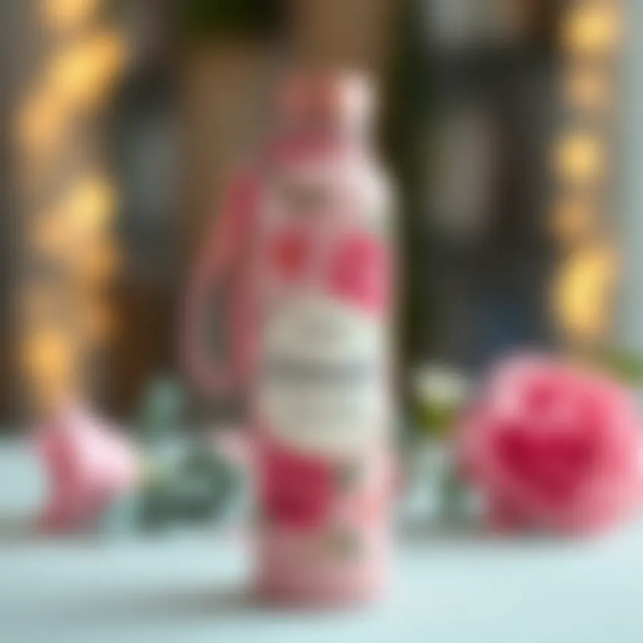 Elegant personalized bridesmaid water bottle featuring floral design