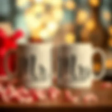 Close-up of stylish Mr and Mrs mugs highlighting design details.