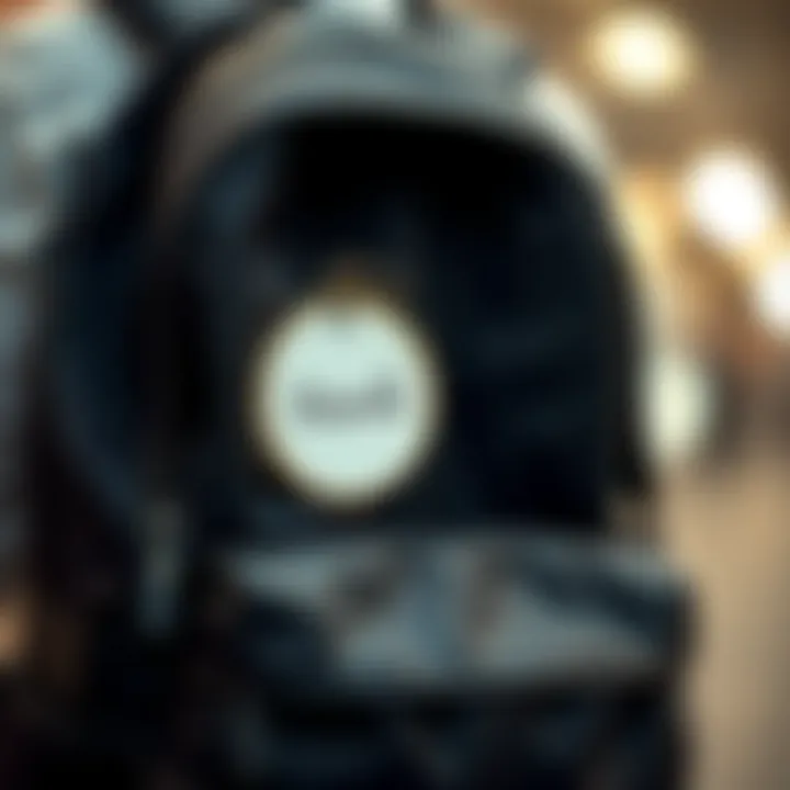 Stylish backpack adorned with a customized name tag, highlighting individual expression