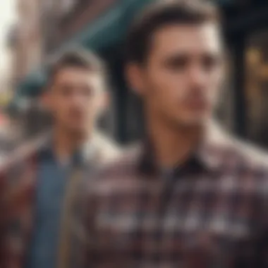 A vintage photograph featuring individuals in plaid shirts, emphasizing historical context