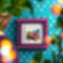 Colorful polka dot picture frame showcasing artwork