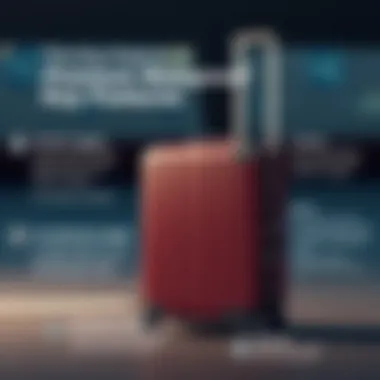 An infographic displaying the key features that define premium waterproof luggage.