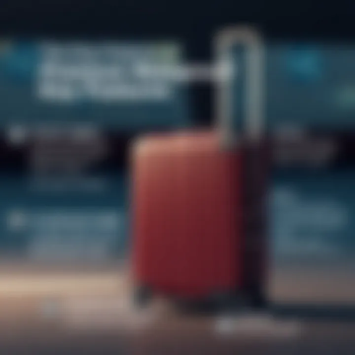 An infographic displaying the key features that define premium waterproof luggage.