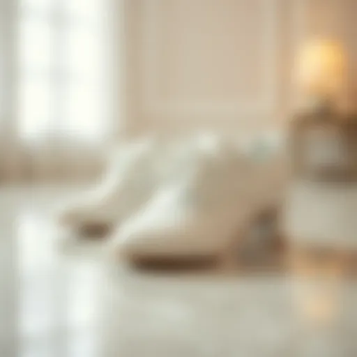 Elegant all-white leather nursing shoes on a polished surface