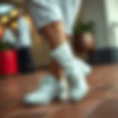 Stylish healthcare professional wearing all-white leather shoes