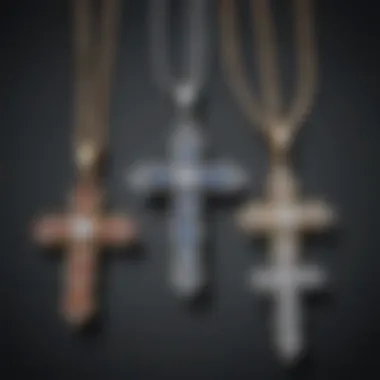 Variety of rhinestone cross pendants showcasing different designs