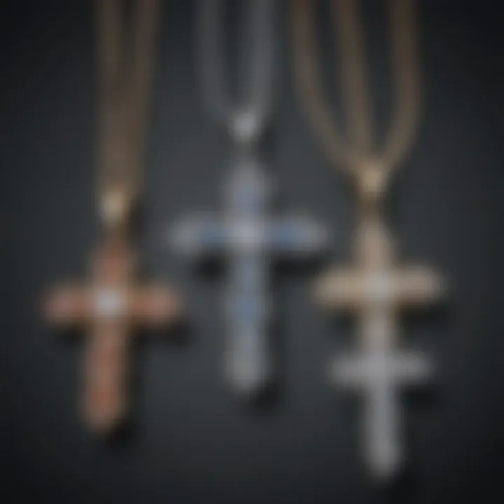 Variety of rhinestone cross pendants showcasing different designs