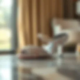 Elegant rhinestone kitten heel sandals on a stylish surface