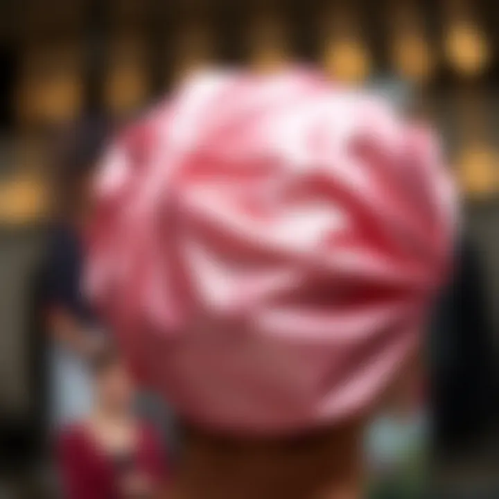 Elegant satin diffuser cap showcasing intricate design