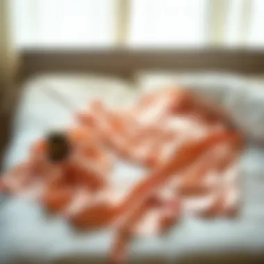 Indulge in Comfort with Silk Pajamas Luxurious silk pajamas laid out on a plush bed