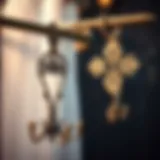 Elegant metal shower curtain hooks with intricate designs