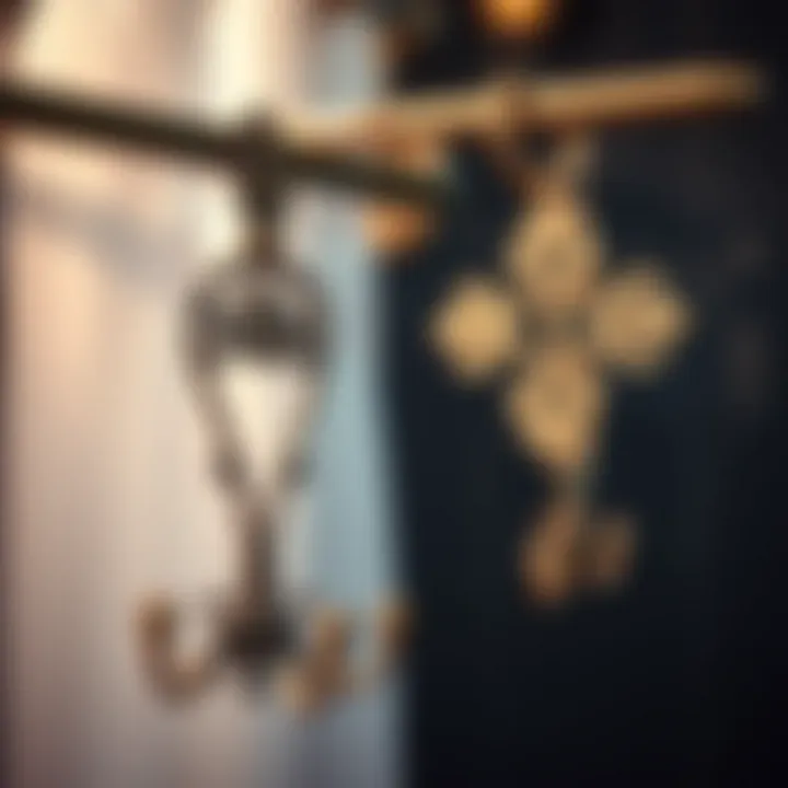 Elegant metal shower curtain hooks with intricate designs