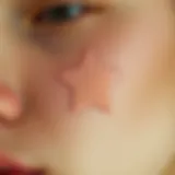 Star-Shaped Acne Patch Application Close-up of star-shaped acne patch on skin