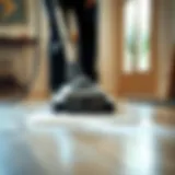 State-of-the-art steam cleaner in action on hardwood floor