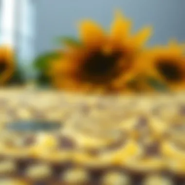 Close-up of sunflower patterns showcasing intricate design