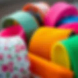 Close-up of various tennis sweat bands displaying unique textures and colors.