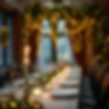 Stylish tabletop decor featuring faux ivy intertwined with glowing lights