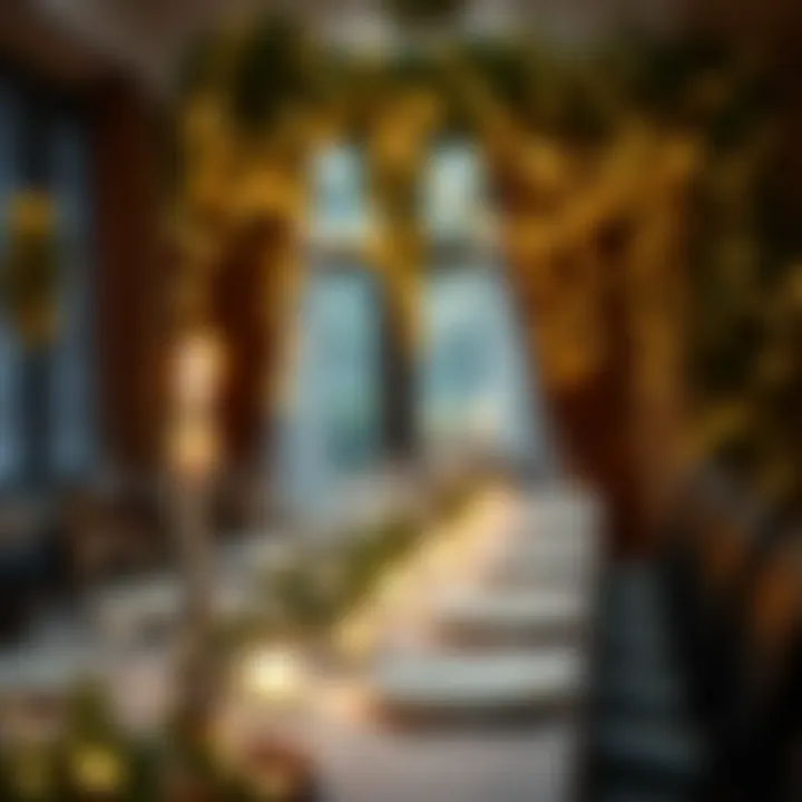 Stylish tabletop decor featuring faux ivy intertwined with glowing lights