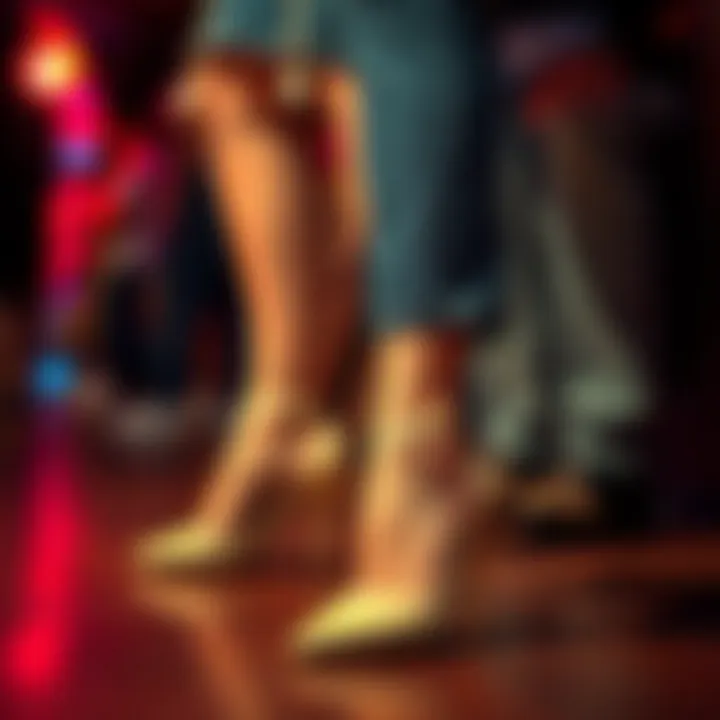 A woman wearing affordable heels at a casual event