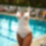 Elegant one piece swimsuit showcasing ruched detailing