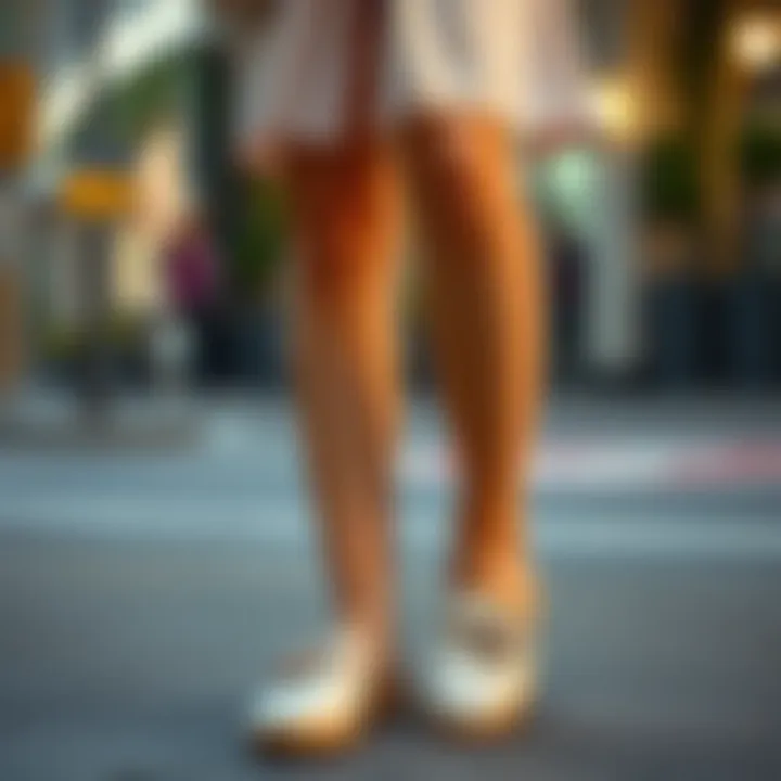 Chic casual outfit featuring embellished slippers
