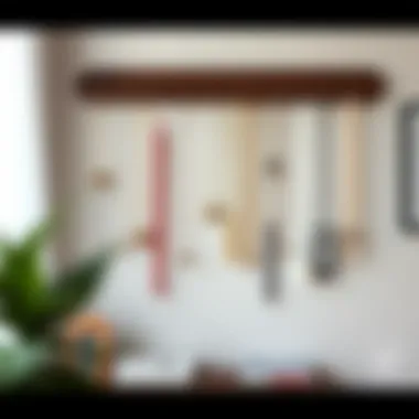 Creative design of a necklace wall rack with unique materials