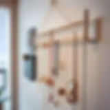Elegant necklace wall rack displaying an array of jewelry pieces
