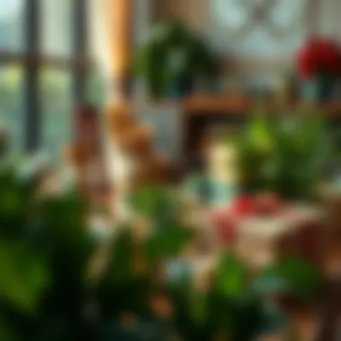 Eco-Conscious Gifting A serene setting showcasing sustainable gift options