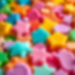 An array of vibrant wax melts in various shapes