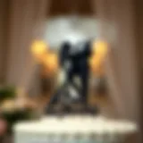 Elegant Black Bride and Groom Cake Topper Elegant black bride and groom cake topper showcasing intricate design