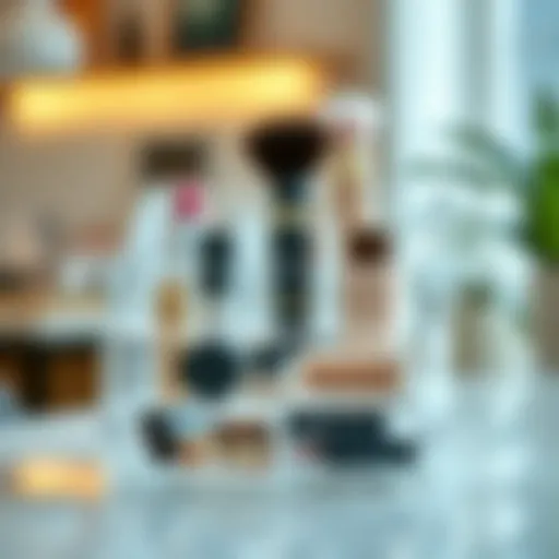 Sleek Acrylic Design Elegant acrylic makeup organizer showcasing various compartments