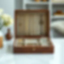 Elegant wooden necklace organizer featuring multiple compartments