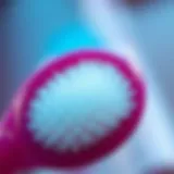 Close-up of a nose cleansing brush showcasing its bristles