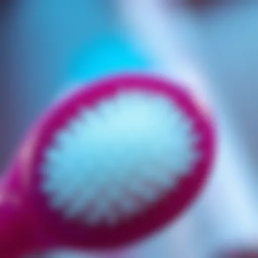 Close-up of a nose cleansing brush showcasing its bristles