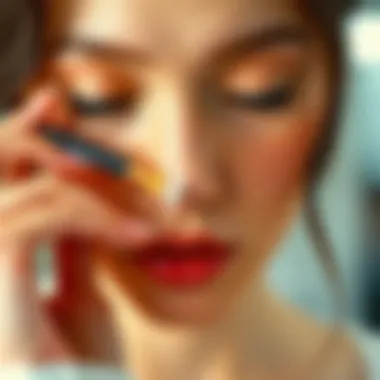 Demonstration of proper technique using a nose cleansing brush