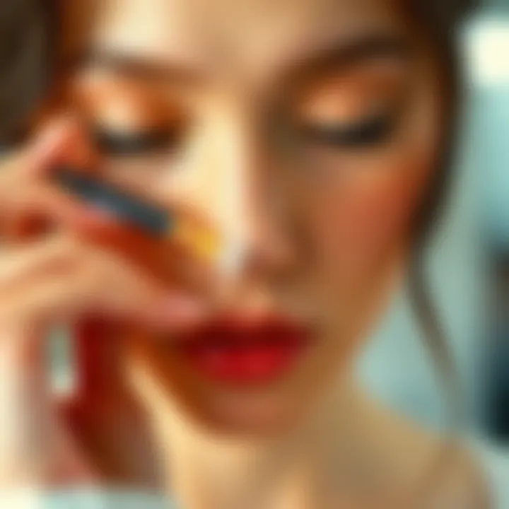 Demonstration of proper technique using a nose cleansing brush