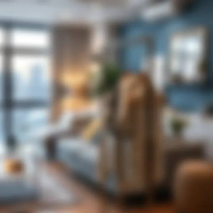 Customizable pocket hanger organizer in a trendy living space