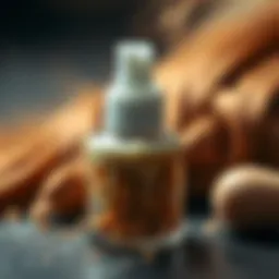 Detailed view of wig melting spray composition