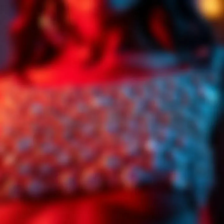 Close-up of intricate embellishments on a bling crop top