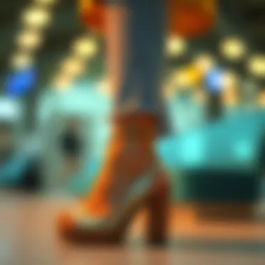 A fashionable outfit featuring chunky heels