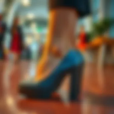 Chunky heels paired with professional attire