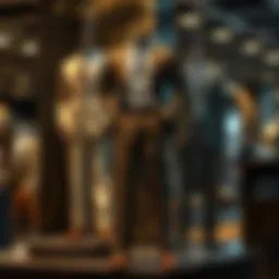 Stylish straight leg suit pants displayed on a tailored mannequin