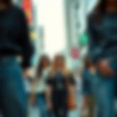 A stylistic representation of bell sleeves paired with various outfits