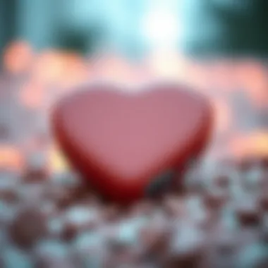 Close-up view of a heart phone case made from eco-friendly material